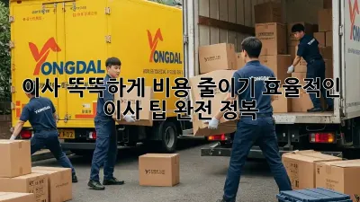 이사, 똑똑하게 비용 줄이기! 효율적인 이사 팁 완전 정복